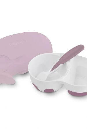 BabyOno kétrekeszes tányér kanállal kék 1067/02