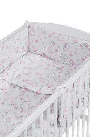 TOMI 6 RÉSZES ÁGYNEMŰ GARNITÚRA, PINK SZÍVECSKÉS Készleten.