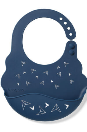 BabyOno szilikon előke állítható sötétkék Papírrepülők 829/07