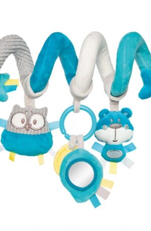 Canpol babies interaktív játék a kocsira/gyermekágyra Pastel friends türkiz