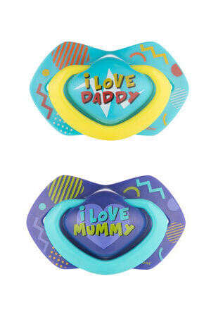 Canpol babies nyugtató cumi Neon Love 2db. szilikon, anatómiai A 6-18 hó kék