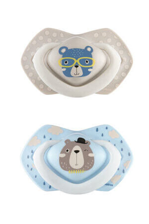 Canpol babies nyugtató cumi Bonjour Paris 2db. szilikon, anatómiai C 18 hó+ kék