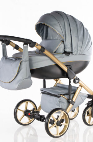 KAJTEX BABAKOCSI ,,NAVI" SÖTÉT SZÜRKE ECO BŐR HUZATTAL