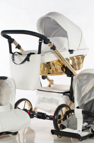 TAVASZI AKCIÓ!! MULTIFUNKCIÓS BABAKOCSI KAJTEX CUBIC FEHÉR-GOLD