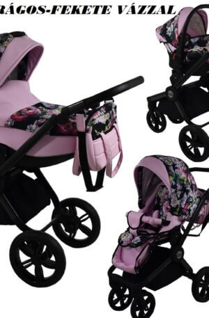 TAVASZI AKCIÓ! BABAKOCSI BABYCRUISER HIRO PINK-VIRÁGOS, KÉSZLETEN, AZONNAL ELVIHETŐ!