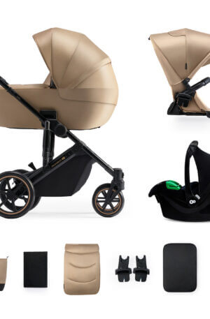 MULTIFUNKCIÓS BABAKOCSI KINDERKRAFT 3w1 PRIME 2 sandrose beige, KÉSZLETEN, AZONNAL ELVIHETŐ!