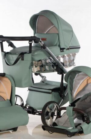 TAVASZI AKCIÓ!! MULTIFUNKCIÓS 3:1 BABAKOCSI KAJTEX CUBIC PISZTÁCIA-SILVER