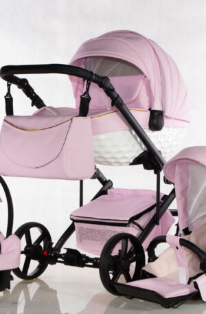 ÚJDONSÁG!! 3in1 babakocsi Babycruiser CROSS PINK-FEHÉR; FEKETE VÁZZAL