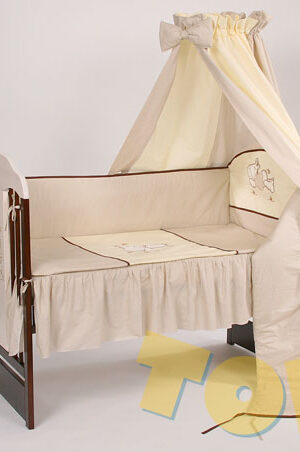 TOMI 4 RÉSZES ÁGYNEMŰ HUZAT, HÍMZETT BÉZS ZEBRÁS, KÉSZLETEN, AZONNAL ELVIHETŐ!