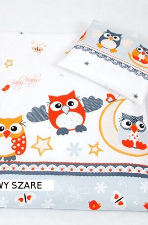 PA-ZSO 3 részes SZÜRKE BAGLYOS hímzett ágynemű szett KÉSZLETEN!